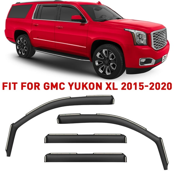 Voron Glass in-Channel Extra Durable Rain Guards for GMC Yukon XL 2015-2020, Window Deflectors, Vent Window Visors, 4 Pieces - 200609