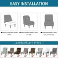 thumbnail image 7 of LKJYER Armless Accent Chair Cover Stretch Spandex Slipper Chair Covers Removable Non-Slip Silp Cover for Accent Chairs Without Arms for Living Room Hotel, 7 of 7