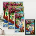 thumbnail image 4 of Designart 'Colorful Traditional Santorini Houses Among Flowers' Nautical & Coastal Framed Canvas Wall Art Print, 4 of 5
