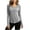 *Gray, variant on VBVC Women's V-Neck Long Sleeve Shirt , Ladies' Curved Hem Stretchy Top , Y2K Running Sports Tee For Women, S-2XL