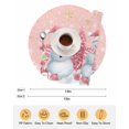 thumbnail image 6 of 15 Inch Round Placemats Set of 4, Pink Christmas Non Slip Heat Insulation PP Table Mats, Snowman Snowflake Gifts Xmas Tree Washable Place Mats for Kitchen Dining Party Table Decor, 6 of 7