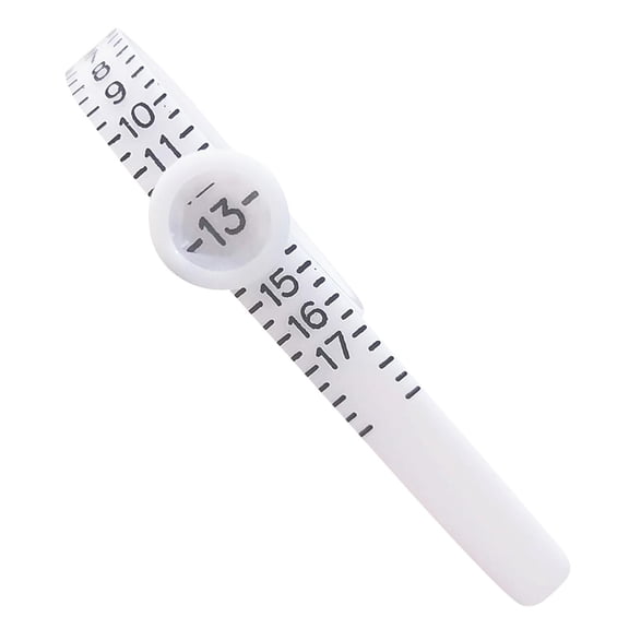 Ring Sizer Adjuster, Plastic Ring Sizers for Loose Rings, 24 in Measuring Strip, Us Sizing increments, Magnifier Marker, White, 1 Pc