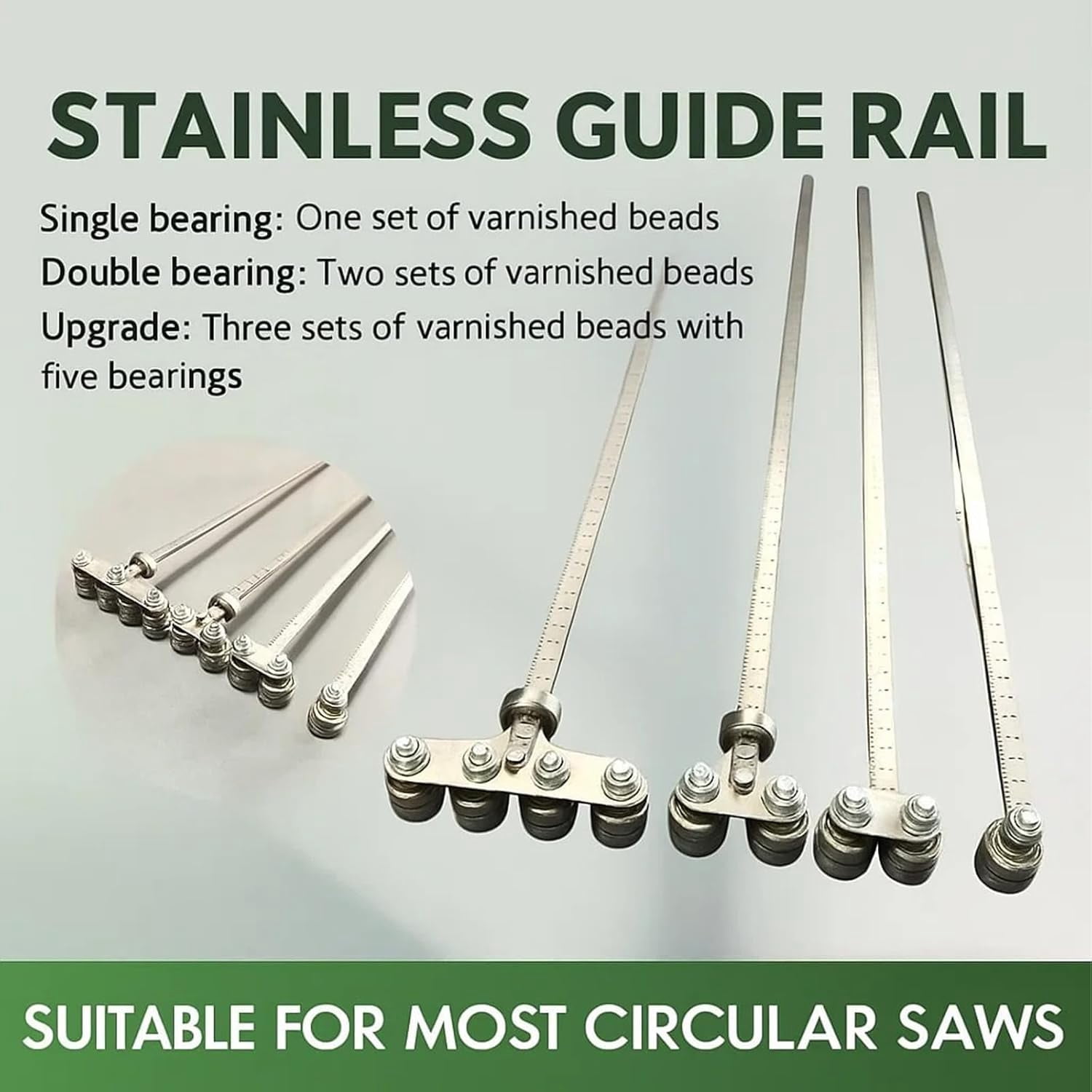 Positioning Calipers for Precise Measurements & Easy Wood Cutting, Stainless Steel Cutting Guide for Circular Saws, Adjustable Guide Rail 50cm/20in