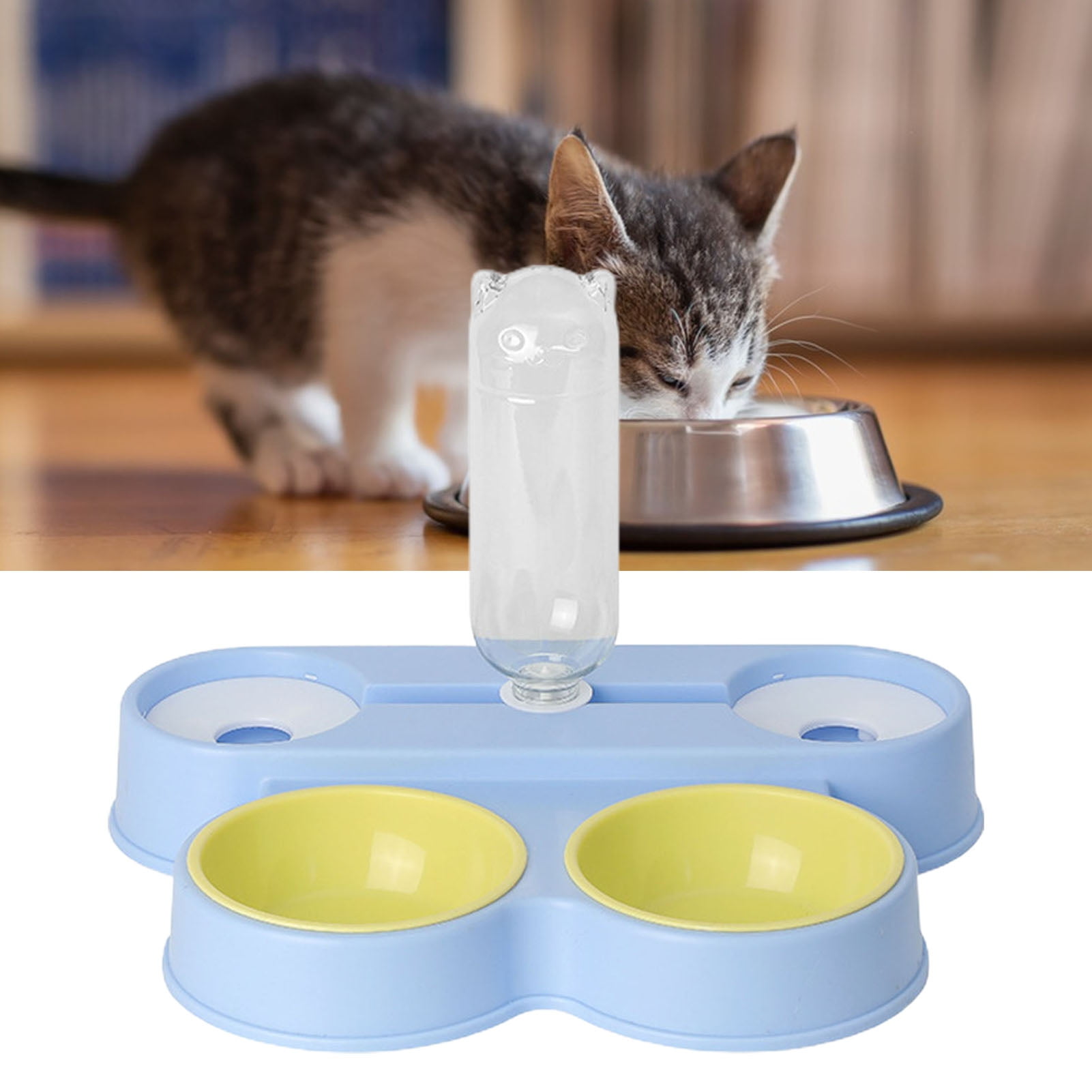 Automatic Pet Water Dispenser with AntiOverturning Double Bowls Dogs