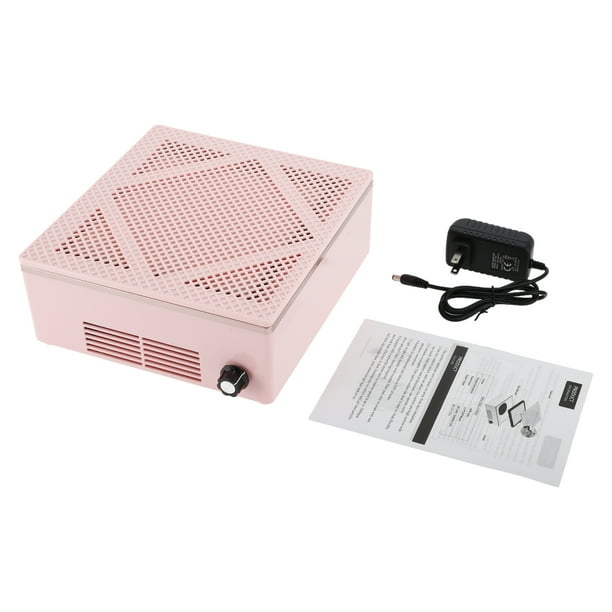 Colector de polvo para uñas Vocoste, aspiradora de polvo para uñas de 60W, ventilador de uñas de bajo ruido color rosa