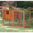 thumbnail image 2 of PawHut 66" Chicken Coop Wooden Hen House Rabbit Hutch Poultry Cage Pen Backyard with Nesting Box and Outdoor Run, 2 of 10