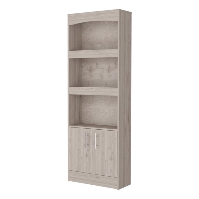 FM FURNITURE Durango 25"W 3-Shelf Modern Engineered Wood Bookcase in Light Gray
