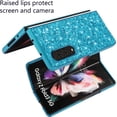 thumbnail image 6 of Compatible with Samsung Z Fold 3 Case, Glitter Sparkly Samsung Galaxy Z Fold 3 Phone Case with Slim Silicone Shockproof Protective Bumper Cover for Cute Girls Women (Blue), 6 of 13