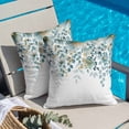 thumbnail image 2 of Throw Pillow Covers, Teal Tulip Eucalyptus 16x16 Pillow Covers for Couch/Sofa/Bed, Spring Summer Botanical Floral Chic Decorative Square Linen Cushion Pillowcase for Home Decor, 2 of 9
