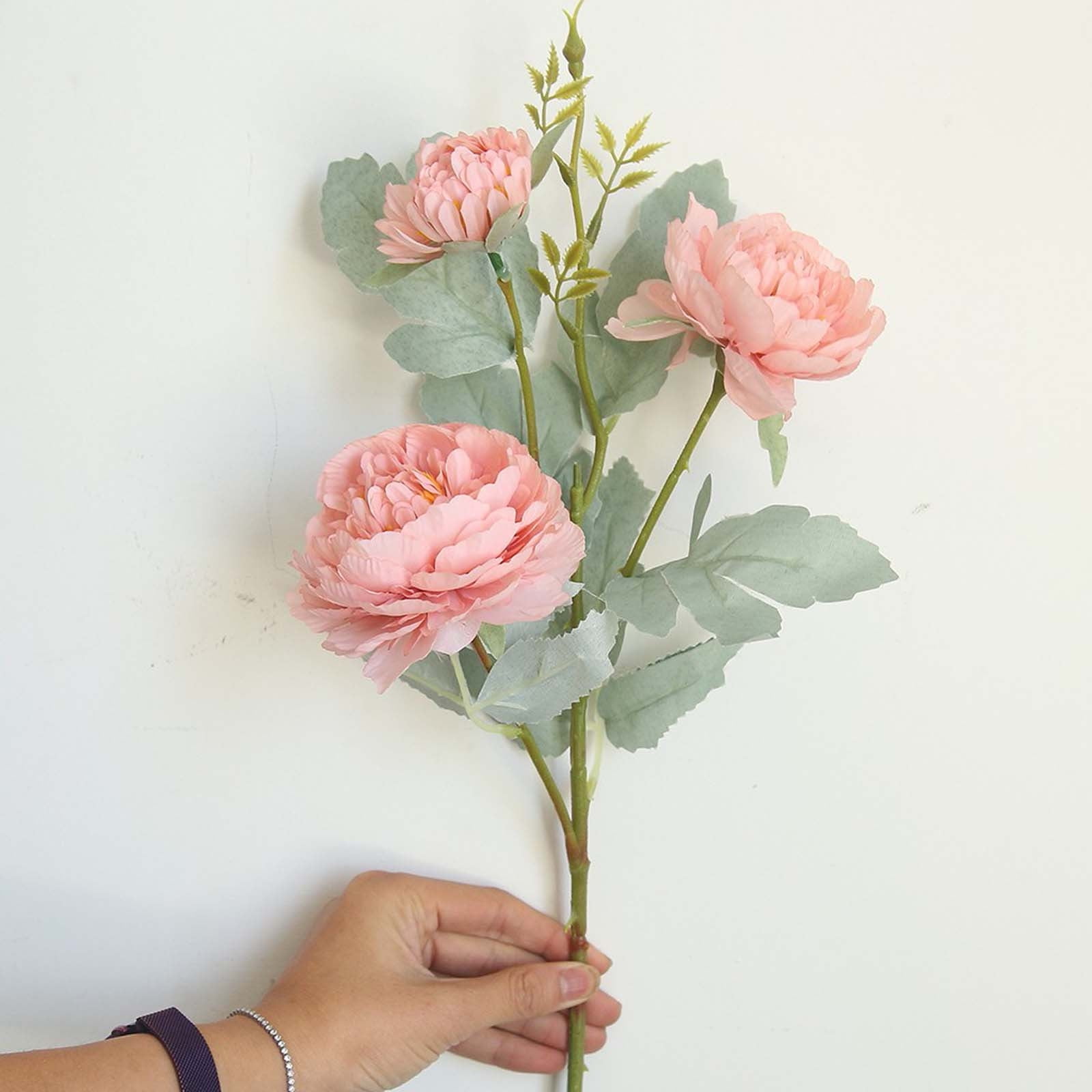 AURIGATE Artificial Roses Flowers Silk Velvet Realistic Blossom Rose ...