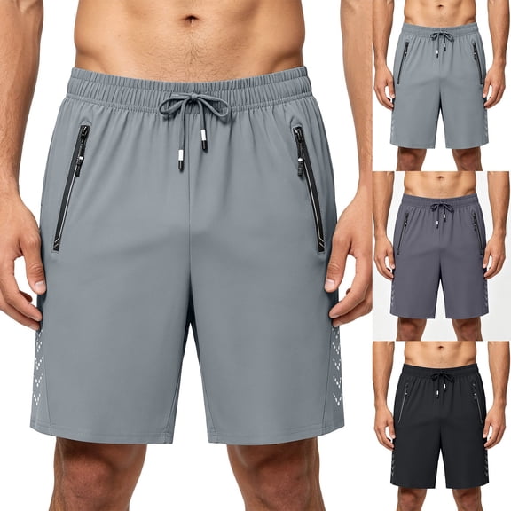 Men's Thin Ice Silk Running Shorts, Quick Dry Breathable Elastic Drawstring Waist Loose Fit Summer Gym Beach Outdoor Casual Short | TruHer,Black L