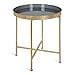thumbnail image 3 of Kate and Laurel Celia Metal Foldable Round Accent Table, 18.25" x 18.25" x 22", Gray Surface and Gold Frame, Modern Minimalist Design And Detachable Magnetic Tabletop, 3 of 4