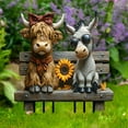 thumbnail image 5 of TUITOONM Cow & Donkey Acrylic Garden Decor Whimsical Outdoor Planter Stakes, Weather-Resistant Double Animal Flower Pot Insertions, 5 of 5