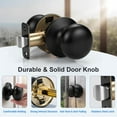 thumbnail image 5 of KNOBWELL 3 Pack Passage Door Knobs for Hallway or Closet Door Knobs, Matte Black Interior Door Knobs, Keyless Doorknobs Non-Locking Round Door Handle, Black Door Knob Interior, 5 of 5