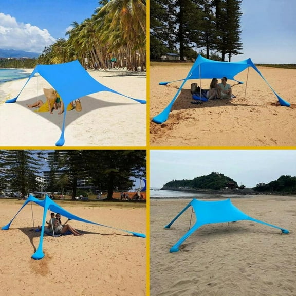 For Outdoor, Camping,Beach Tents Portable Sun Shade Canopy UPF 50  Outdoor Sun Shelter, Poles And Sandbag, Backyard And Picnics