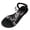 Black, variant on YgkuHd Women's Casual Flat Sandals Rhinestone Bowknot Accents Transparent PVC Straps Elastic Ankle Strap Padded Sole Pink,5.5