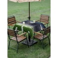 thumbnail image 4 of Outdoor Tablecloth with Umbrella Hole for Patio/Picnic/Party/Camping, Sports Theme Waterproof Table Cloth Square Cover Washable, Football Field Lights Green Grass White Text (54"x 54"), 4 of 9