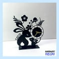 thumbnail image 4 of Handmadetneonsign Rabbit Tabletop Metal Clock, Floral Rabbit Desktop Clock, Rabbit Clock Home Decor 77944, 4 of 4