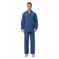 thumbnail image 1 of Apparonia Conjunto de Pijamas para Hombre de Algodón con Cuello con Muesca Pijamas para Hombre de Manga Larga Ropa de Dormir para Hombre con Bolsillos y Frente Fly Cuadros Azules XXL, 1 of 6