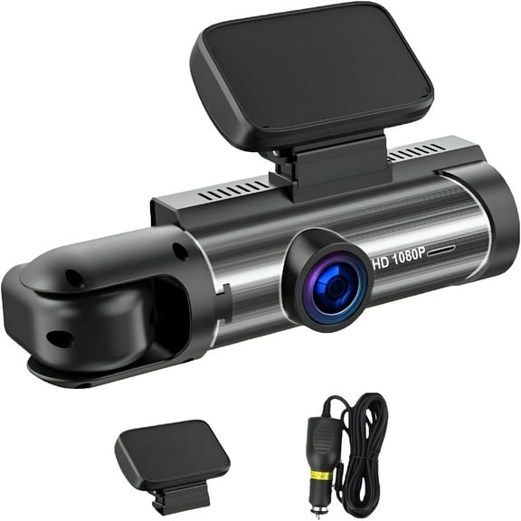 GJX Dash Cam 2024, Dual Dash Cam Front and Inside with Night Vision, Infrared Night Vision Function, Loop Recording (Front Inside)