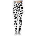 thumbnail image 3 of Norvella Womens Cow Print Leggings High Waisted Elastic Waist Full Length Stretch Slim Fit Yoga Pants Casual Everyday Bottoms, 3 of 4