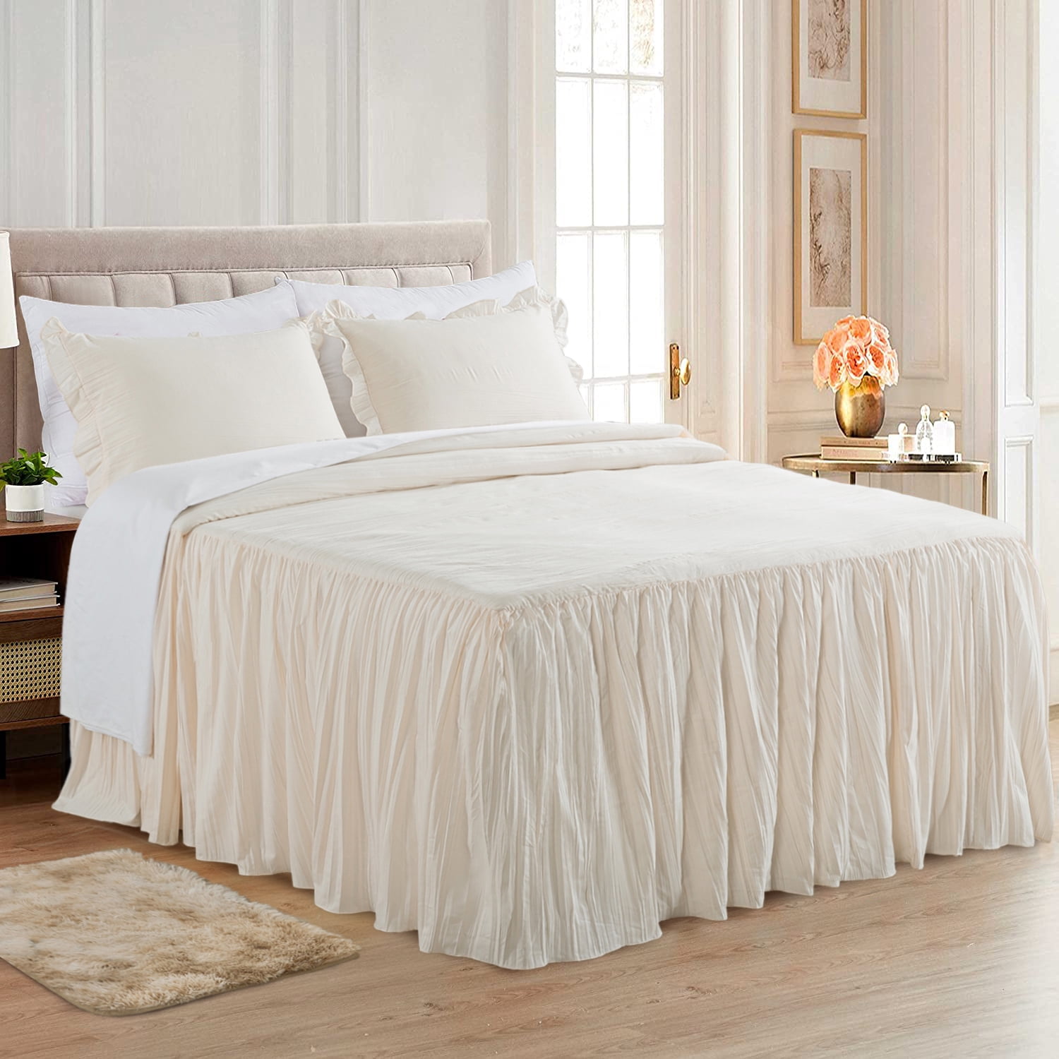 Microfiber Bed Skirt Coverlet 