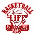 thumbnail image 2 of Longfellow Designs 26x26 White Modern Wood Framed Museum Art Print Titled - Basketball Life Red, 2 of 4