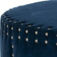 thumbnail image 3 of Safavieh Sherri Classic Round Cocktail Ottoman w/ Nail Heads, 3 of 4