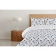 thumbnail image 4 of Ambesonne Floral Down Alternative Quilt Comforter, Delicate Spring Flowers Art, King, Ceil Blue Coconut and White, 4 of 5