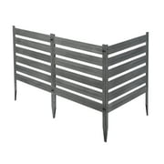 Zippity Outdoor Products Maui No-Dig Charcoal WoodTek Vinyl Garden Fence Kit, (3 Panels), 25.5 in. H x 72 in. W