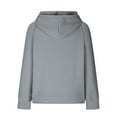 thumbnail image 4 of IROINNID Hoodie for Women Long Sleeve Waffle Drawstring Hoodie Solid Plain Basic Tops Loose Fit Pullover,Gray, 4 of 6