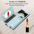 thumbnail image 5 of Allytechgroup Stylish Wallet Phone Case for Samsung Galaxy Z Flip 5 5G, Crossbody Shoulder Strap Make-up Mirror Ring Holder Stand Card Holders Shockproof Case for Girls Women, Blue, 5 of 7