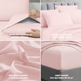 thumbnail image 3 of Swift Home 6-Piece Soft Lightweight Blush Microfiber Sheet Set with Extra Pillowcases, King, 3 of 5