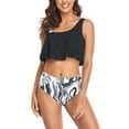 thumbnail image 2 of Faithtur Family Matching Swimwear Mom and Daughter Patchwork Bra Ruffled Tops with Briefs Beachwear, 2 of 7