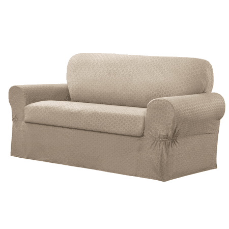 2pc Conrad Loveseat Slipcover Sand Dune - Maytex