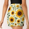 thumbnail image 5 of Sunflowers And Leaves Pattern Women's Shorts Non-Slip Single Pocket A-line Trouser Skirt Summer Shorts Casual Shorts for Women, 5 of 7