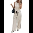 thumbnail image 1 of Conjunto de Dos Piezas para Mujer: Chaleco Sin Mangas de un Solo Pecho y Pantalón con Cordón, en Color Contrastante. Albaricoque M, 1 of 9