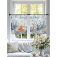 thumbnail image 3 of Blue Starfish Coastal Sheer Curtains 45 Inch Length 2 Panels Set, Nautical Shell Coral Botanical Summer Ocean Voile Window Treatment Rod Pocket Small Kitchen Curtains Drapes for Bedroom 52"x45"x2, 3 of 7