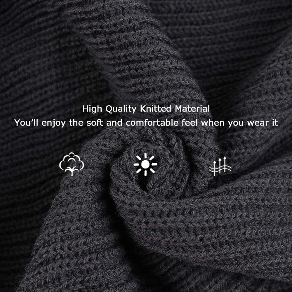 Pesaat Casual Winter Men Infinity Scarf Long Warm Cable Knit Scarves Autumn