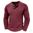 thumbnail image 3 of Maean Mens Long Sleeve Top V Neck Button Golf Shirts Pullover Basic Solid Color Outfits with Pockets, 3 of 6