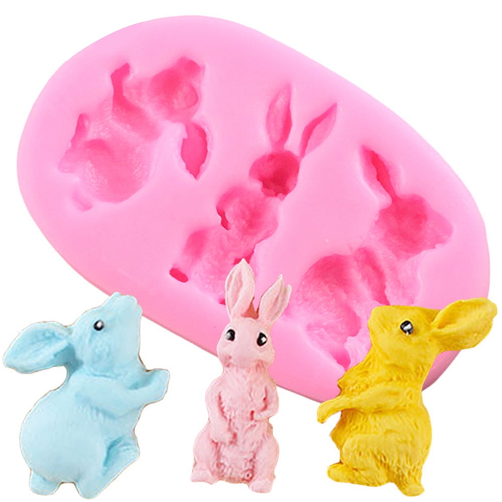 3D Toy Rabbit Silicone Cake Mould Fondant Sugar Craft Chocolate Decorating Tool 