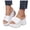 White, variant on Women's Quilted Platform Slides Open Toe Slip On Wedge Sandals Lightweight Thick Sole Summer Beach Shoes White Size 6