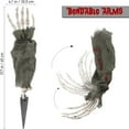 thumbnail image 4 of Haliyee ‌Eerie Outdoor Halloween Decorations Skull and Skeleton Ground Breakers,Haunt Halloween Skeleton Decor,Realistic Light-Up Bloody Skull with Movable Jaw & Rotating Arms for Graveyard Displays, 4 of 5