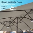thumbnail image 6 of XIZZI 15ft Patio Umbrella with Base and Crank Handle, Extra Large Outdoor Umbrella with Smart Colorful Solar Lights, Rectangle Garden Table Umbrellas Light Gray, 6 of 11