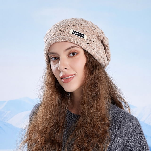 AUNVITO Bonnet d'Hiver Chaud et Confortable, Protection des Oreilles, pour Femmes, Design Doux avec Revers, Chapeau d'Hiver Polyvalent