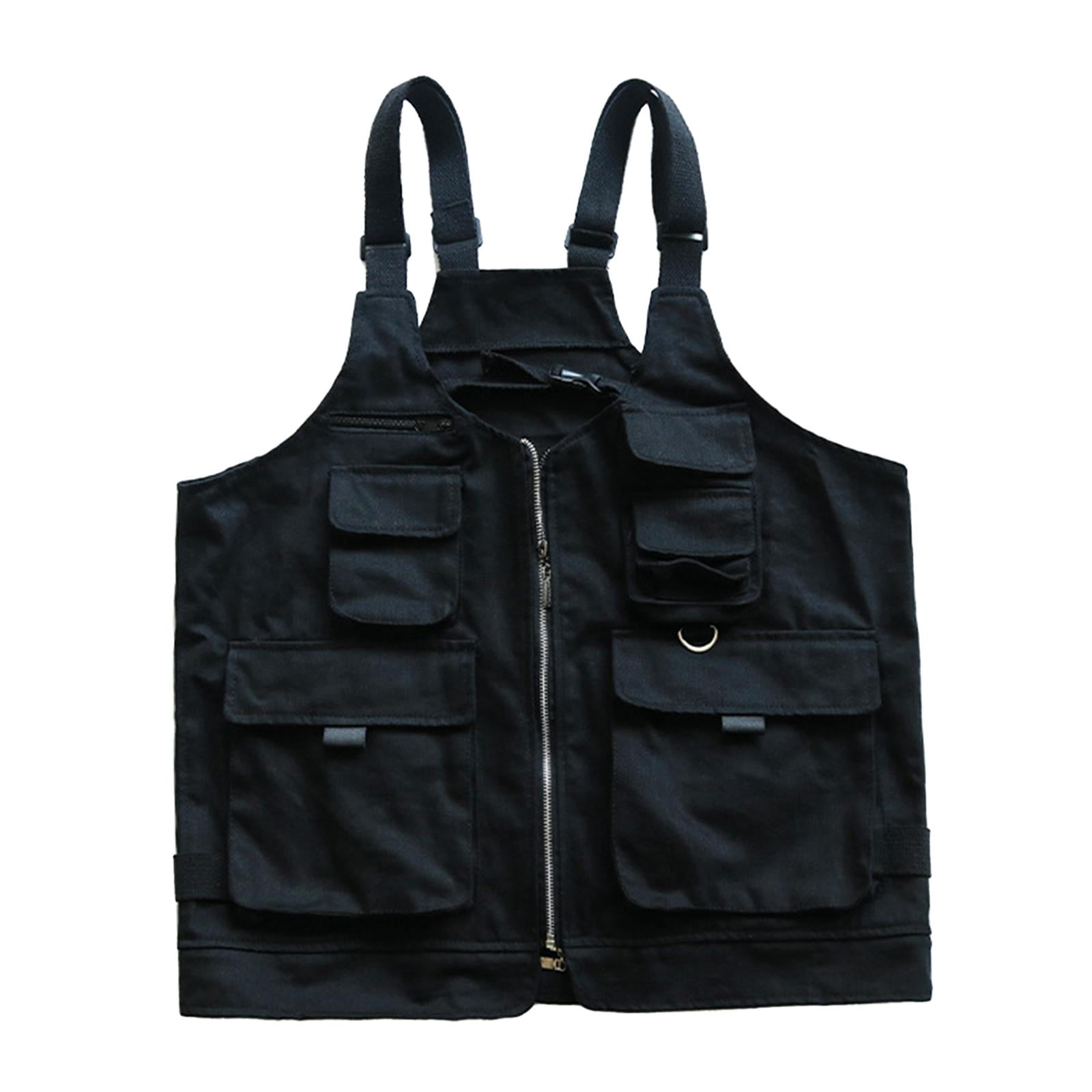 Barbecue Apron Portable Outdoor Camping Vest for Backpacking Garden Hiking A Black