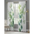 thumbnail image 4 of Green Leaf Sheer Curtains 96 Inches Long 2 Panels Watercolor Leaf Branch Summer Abstraction Light Filtering Semi Sheer Window Curtains Drapes for Bedroom Living Room 52"x96", 4 of 7