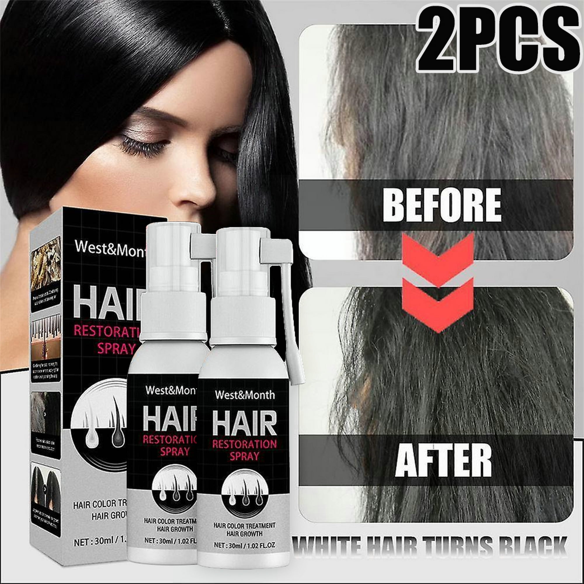 Kiluex Reverse Grey Hair Darkening Treatments Anti Loss Natural Hair Growth  Serum Spray 