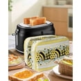 thumbnail image 4 of Bee Daisy Toaster Cover 2 Slice, Small Kitchen Appliance Covers, Botanical Eucalyptus Leaves Spring Love Yellow Toaster Oven Cover with Loop, Bread Machine Cover Polyester Dust Cover Protection, 4 of 4