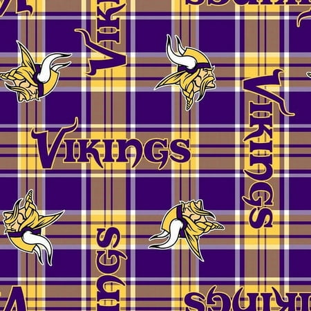 NFL Minnesota Vikings 58" 100% Polyester Fleece Sports Logo Fabric By the Yard, Purple